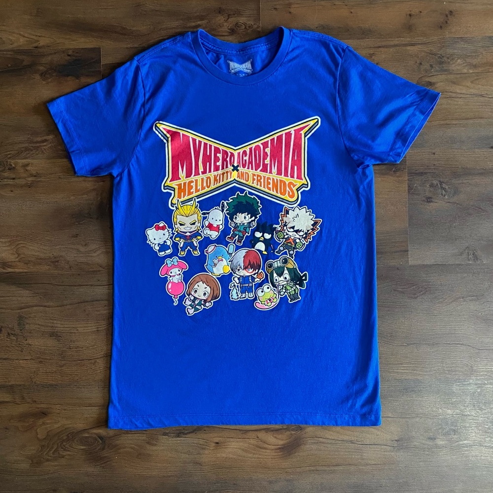 My Hero Academia Hello Kitty Blue Graphic Tee Size M